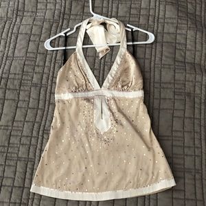 Bebe cut out top with sequins